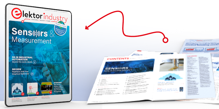 Elektor's tweet photo. Elektor offers free engineering resources for innovators. The June “Sensors &amp; Measurement” edition of Elektor Industry is now available to download. Coming soon: an Elektor webinar on #sensors, #5G, and #RF. It's all part of the #ElektorHelps initiative.  
https://t.co/ST7hvZFZCL https://t.co/e6ZcKI4Y3i