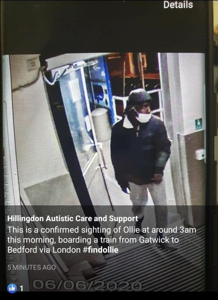 ANOTHER UPDATE ON OLLIE 💙 
Heading back north again but via #london so don’t know if he got off along the way!! Keep sharing you lovely people it’s much appreciated and you’re all amazing #findollie Ollie is non verbal, friendly and approachable he’s been missing for 24 hours!!