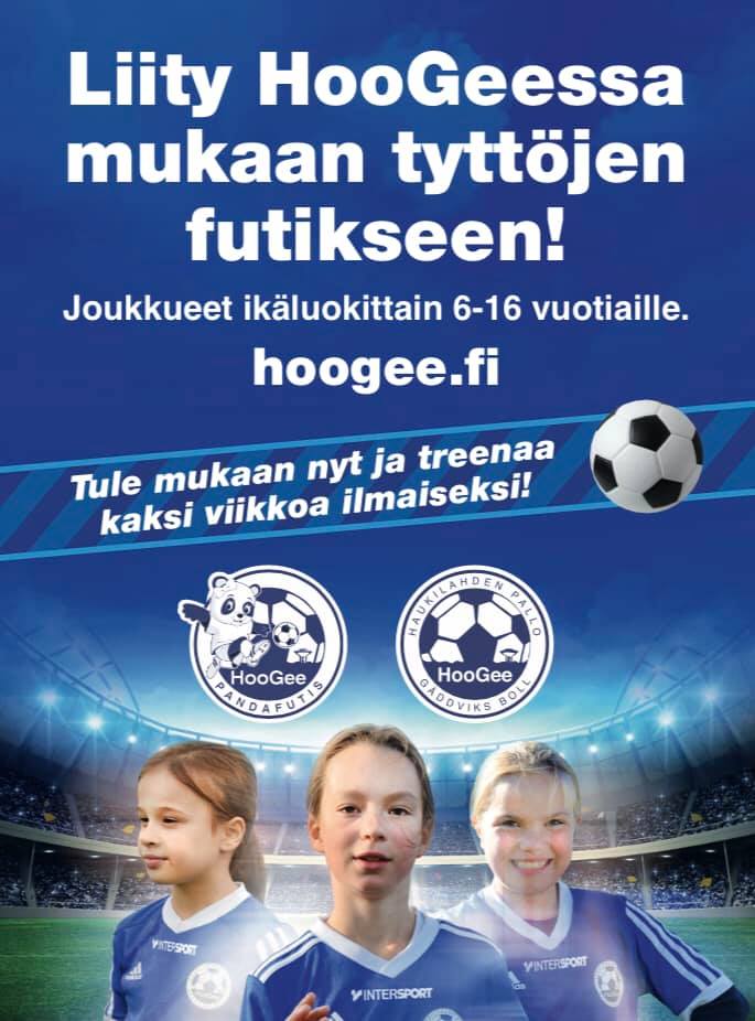 Tule nyt mukaan Hoogeen tyttöfutikseen! lisätiedot hoogee.fi⚽️