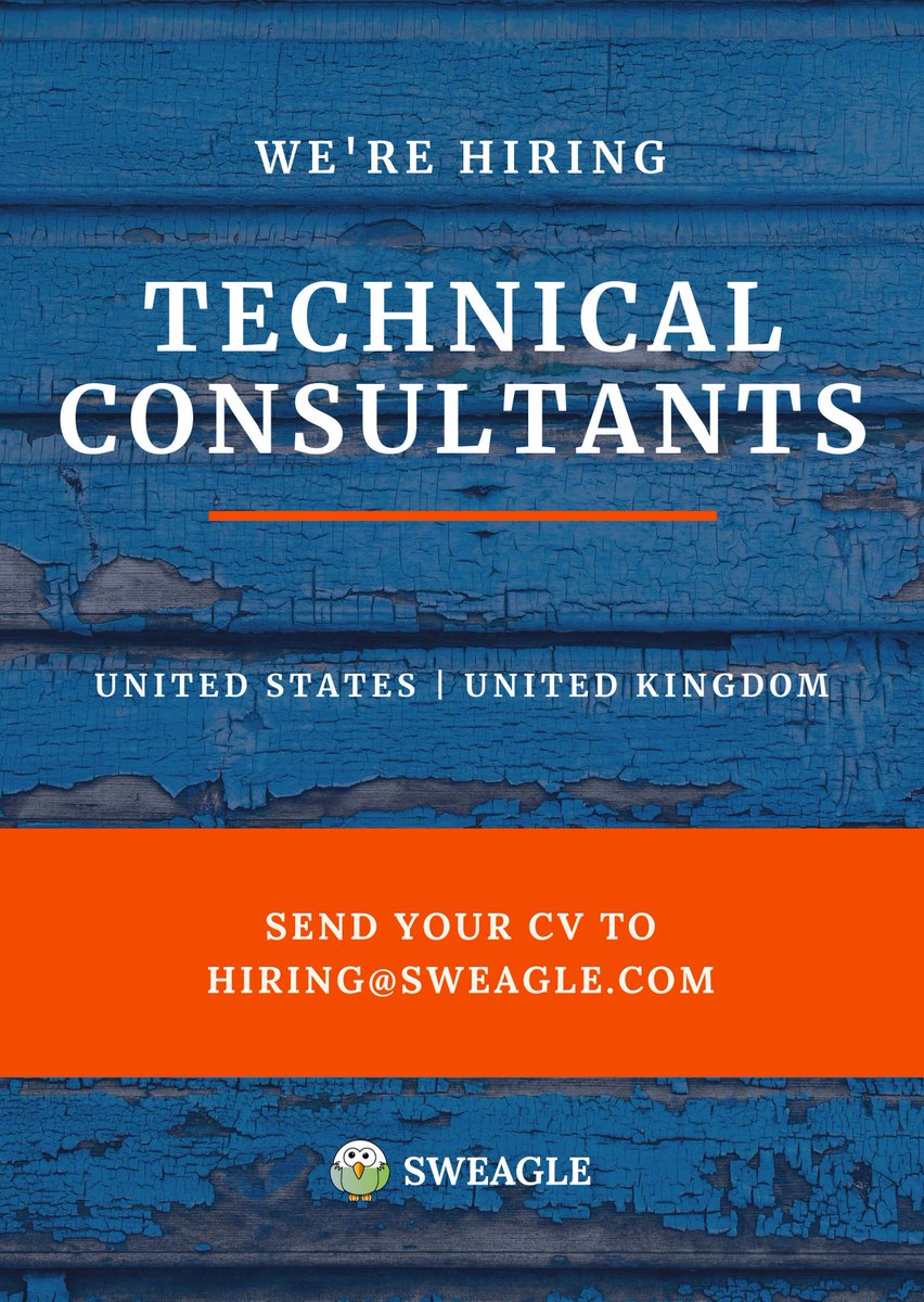 SweagleConfig's tweet photo. Join Sweagle and help organizations to be confident in their configuration data quality. We're hiring Technical Consultants in the USA &amp; UK to make a positive impact with Sweagle customers. Is this you? Get in touch: hiring@sweagle.com #ITjobs #DevOpsJobs #startupjobs #DevOps https://t.co/zD7v643rfz