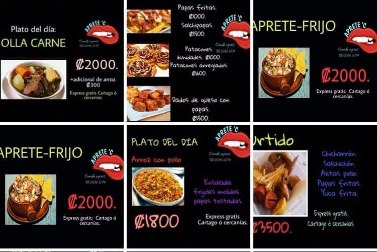 APRETEC's tweet image. Les compartimos nuestro menú