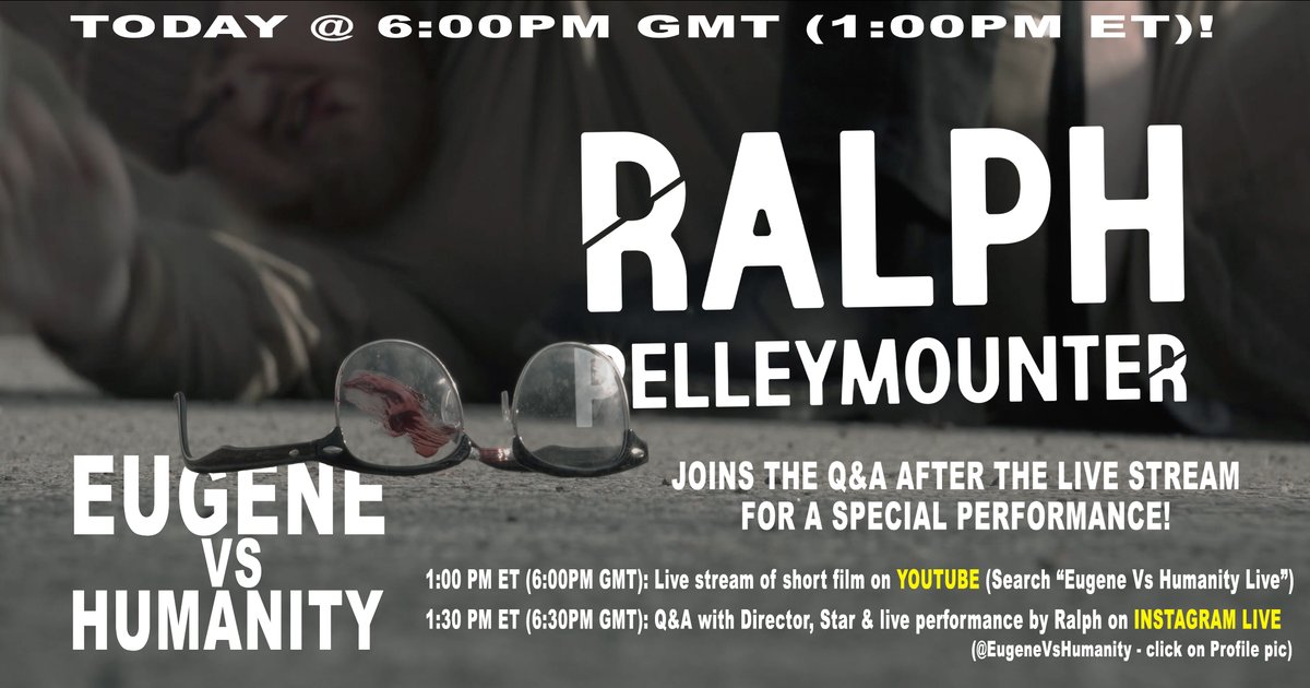 TODAY! Catch a one-time only free live stream of Eugene Vs Humanity on YouTube at 1:00PM ET followed by a Instagram LIVE Q&amp;A and a special performance by composer <a href="/RPelleymounter/">Ralph Pelleymounter</a>!

Save your spot now: bit.ly/EvHstream
Then head to our Instagram instagram.com/EugeneVsHumani…