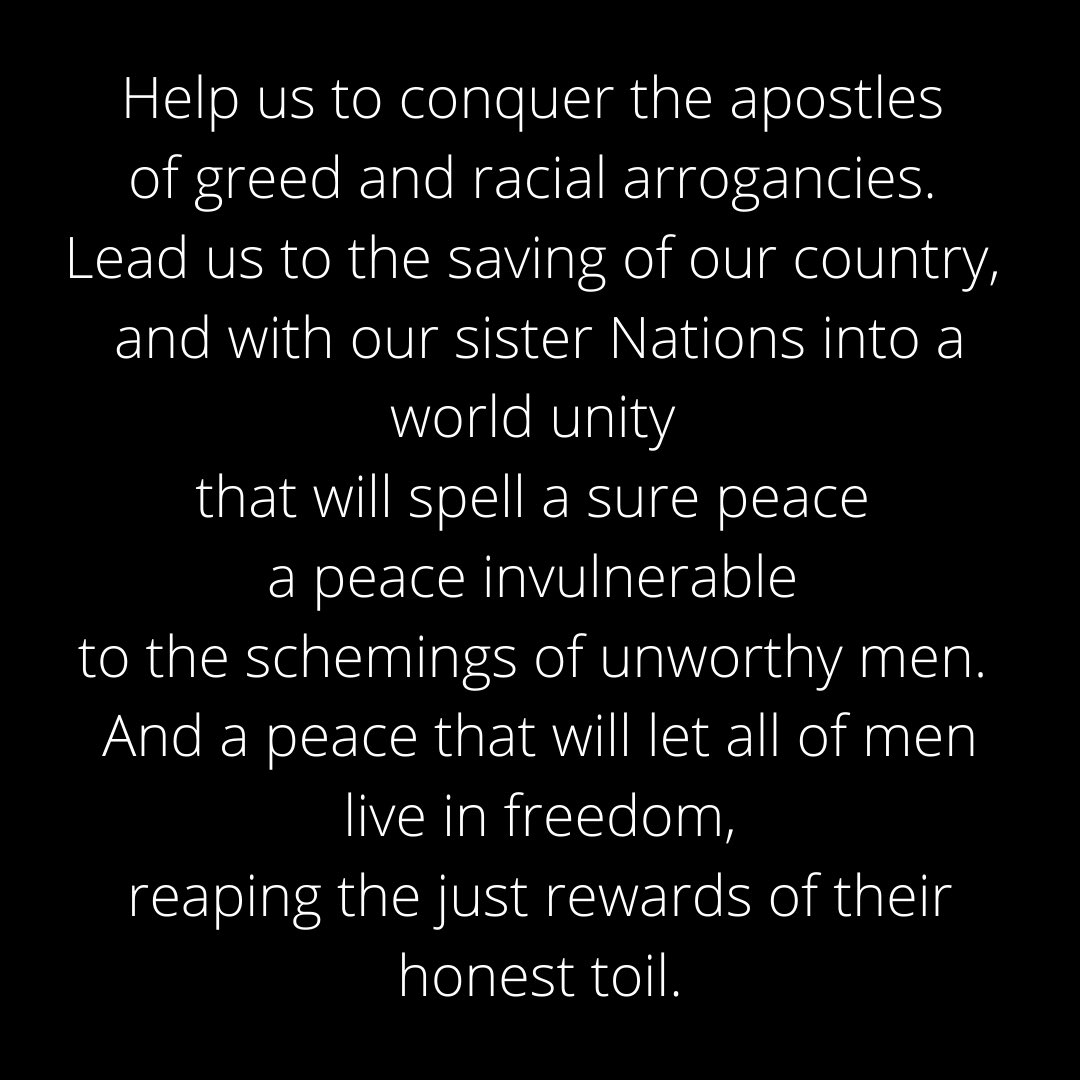 NeilOKeefe's tweet photo. Help us to conquer the apostles of greed and racial arrogancies. Lead us to the saving of our country, and into a world unity invulnerable to the schemings of unworthy men. A peace that will let all men live in freedom, reaping the just rewards of their honest toil.  #FDR #DDay https://t.co/V9C5rTitL7