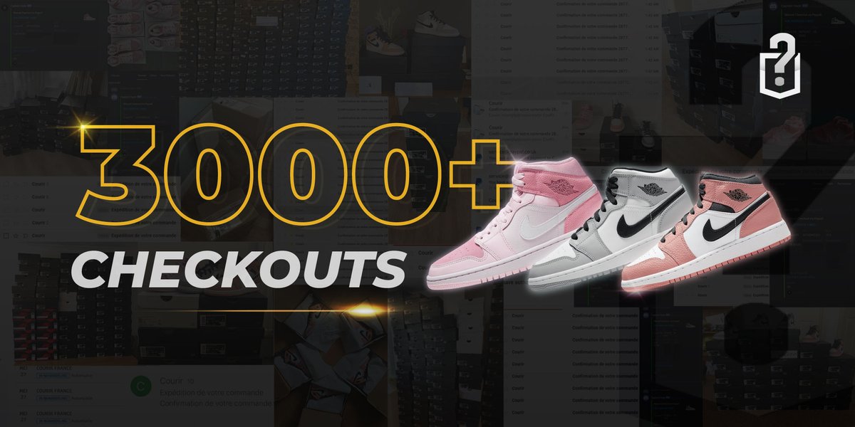 SecretAIO's tweet photo. SecretAIO completely destroyed these 3 really profitable Jordan 1 Mid releases getting over 3000 checkouts with less than 50 users running 🎉 
Is it still really a secret? Stay tuned for what's next... 🤫
Like + RT for a chance to get in before the end of beta! https://t.co/n11bjibYsy