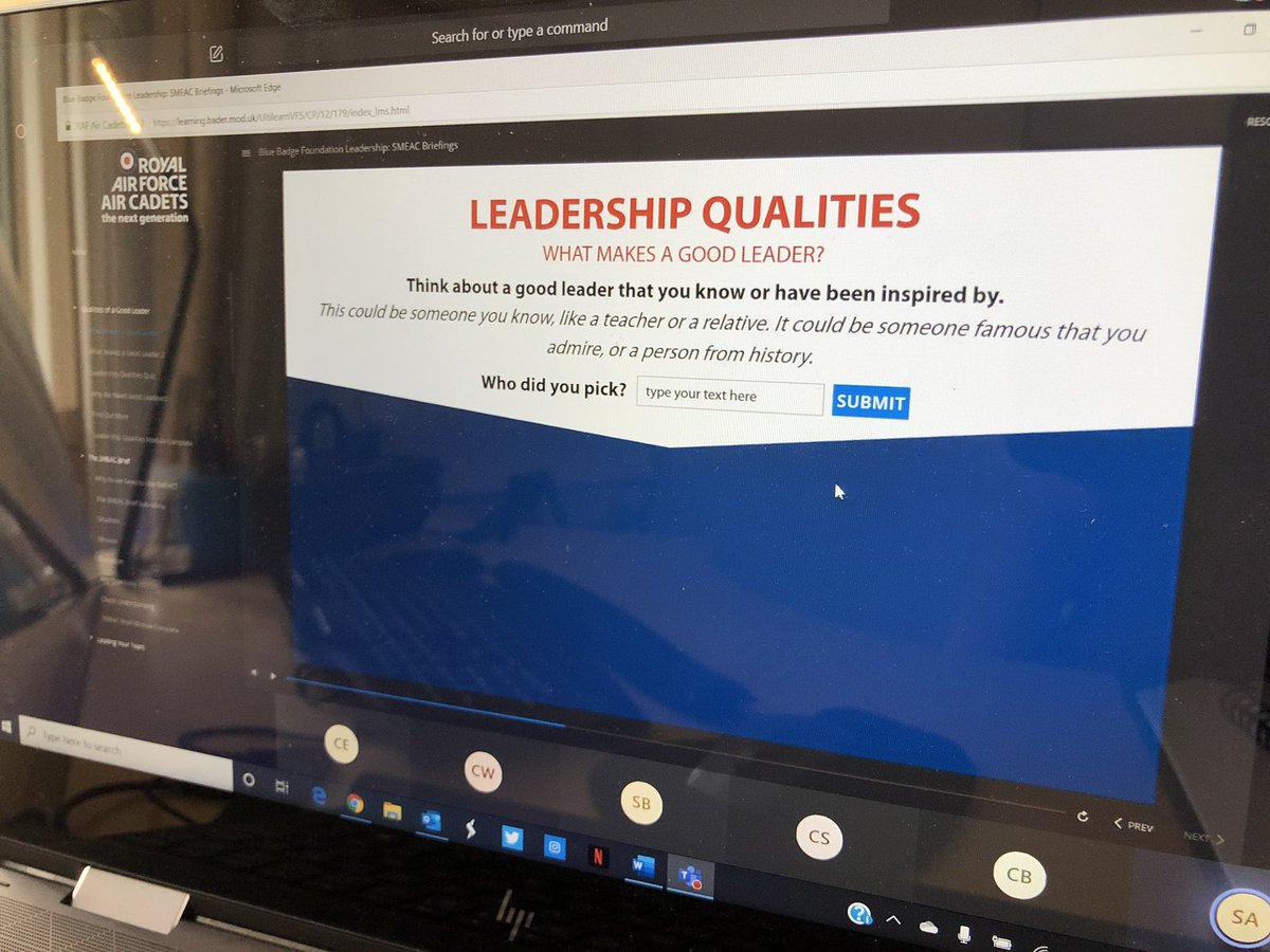1279SqnATC's tweet photo. Well done to the cadets who completed their Blue Badge Leadership Theory today! Some excellent answers and great efforts. Thank you also to our flt cdrs for running the session passing on the knowledge that they’ve learnt #team1279 #aspireandachieve #nextgenerationleaders #smeac https://t.co/ojQlMm9IKw