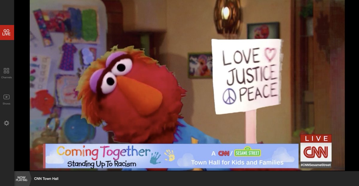 JenWilliamsEdu's tweet image. Love, Justice, Peace! go.cnn.com/?stream=cnn

Watching live now! &quot;Take action again racism.&quot;

#PeaceSignsProject #EarthProject #CNNSesameStreet @TakeActionEdu @CollinsNBCT @smgaillard @zelfstudie @LuckyMamaJ @PBS @CNN @sesamestreet