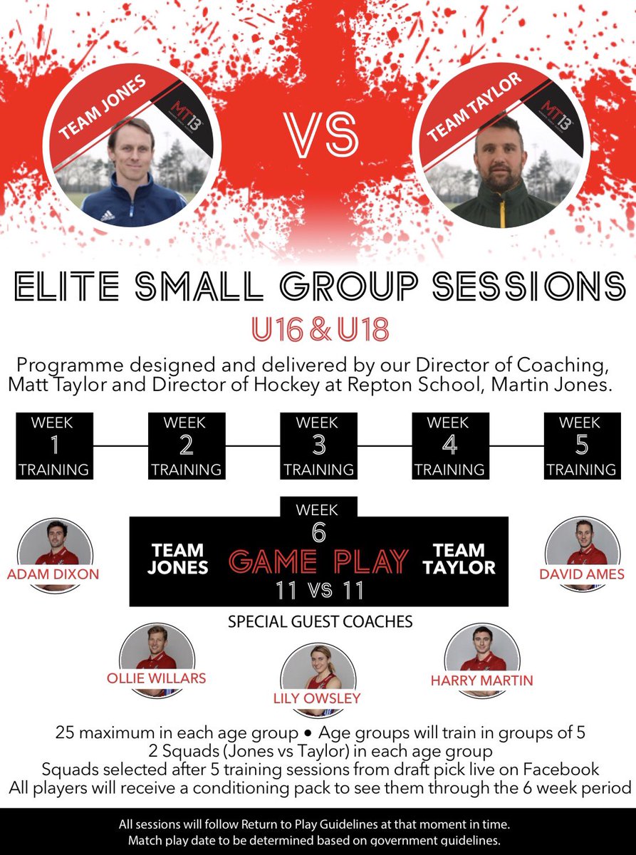 We are SO excited for next weekend! The start of our 6 week Elite Small Group Sessions 🏑

#TeamJones vs #TeamTaylor

Thank you to the GB players who will be joining us during the programme: <a href="/AdamDixon16/">Adam Dixon</a> <a href="/OllieWillars/">Ollie Willars</a> <a href="/LilyOwsley/">Lily Owsley</a> <a href="/HarryMartin_9/">Harry Martin</a> <a href="/DavidAmes5/">David Ames</a> 

#MT13 #teamMT13
