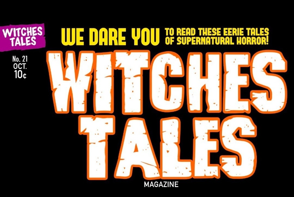 pcweenies's tweet photo. Trade dress recreation for a classic cover. I might add my own spin to the illustration instead of using what was on the original cover. #witchestales #comicbookcover #typography https://t.co/FlXUKE6vgM https://t.co/8q4uvDVKDO