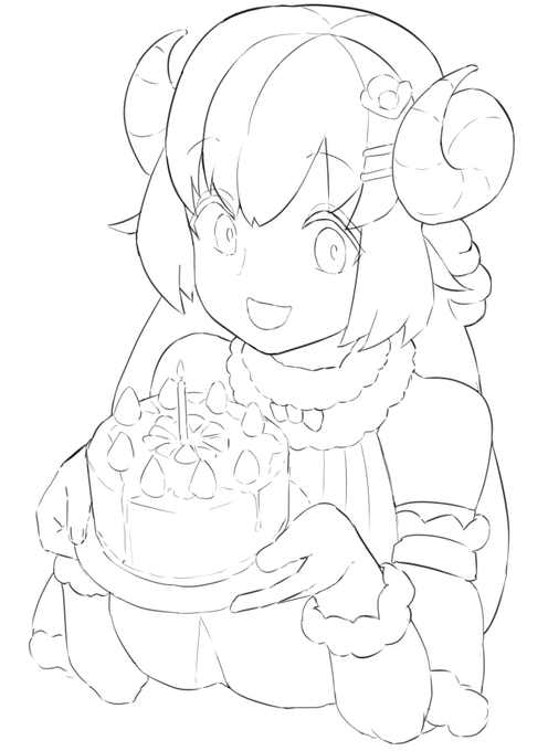 happy birthday wip!! #つのまきあーと 