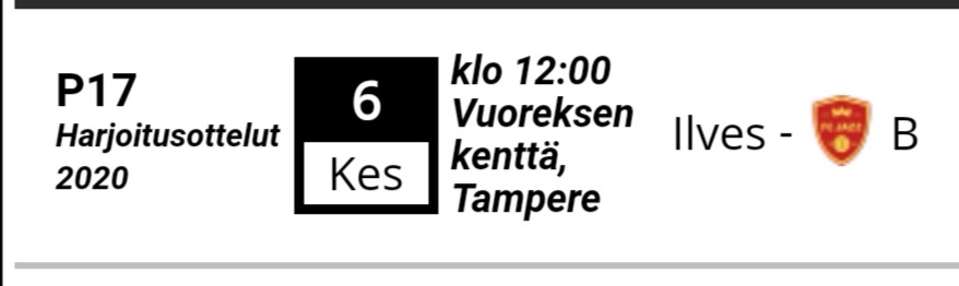 Harjoitusottelu vs. Ilves  1-1