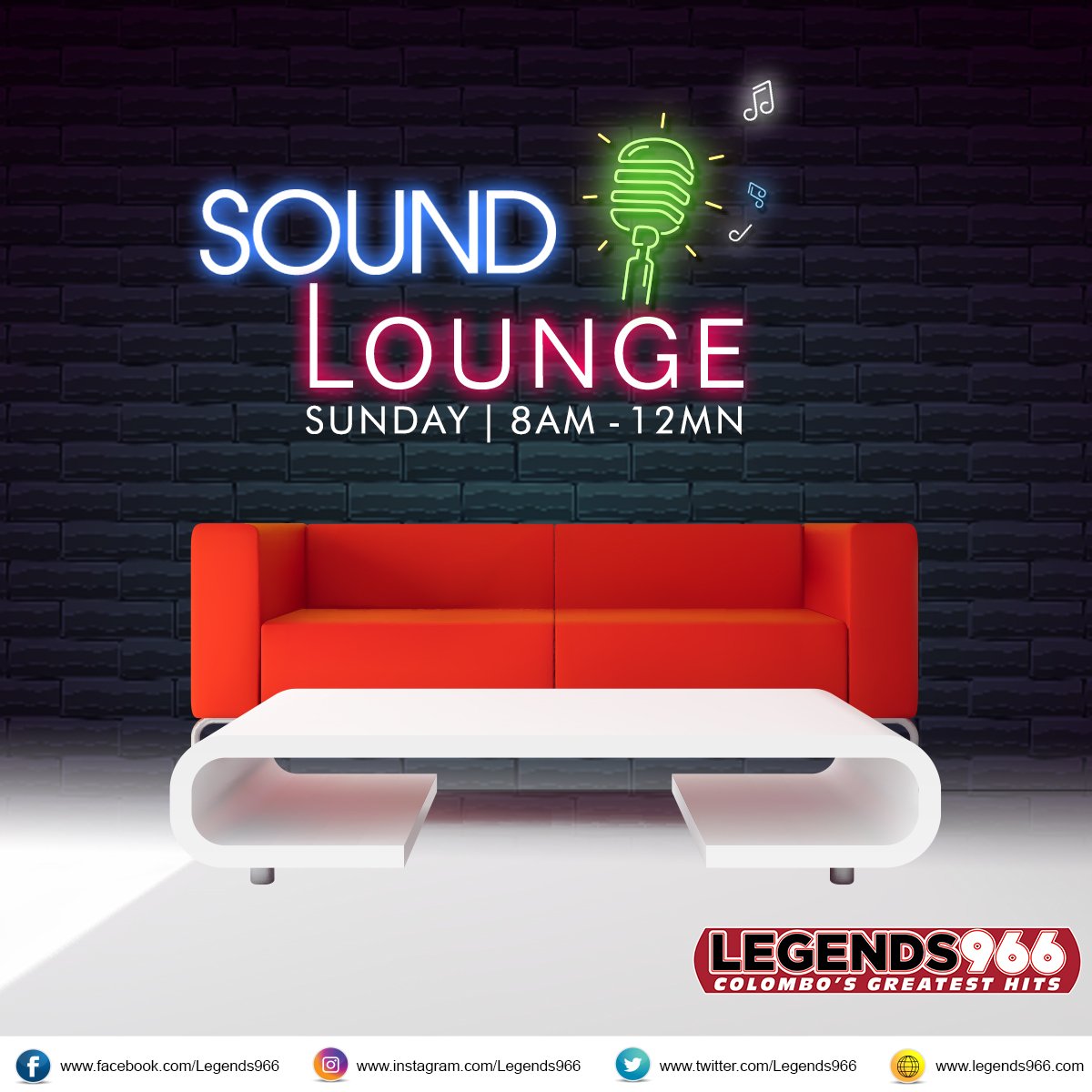 legends966's tweet photo. Tune in tomorrow as Sound Lounge takes over the airwaves of Legends 96.6 from 8am to 12mn!

#SoundLounge #SriLanka #Legends966 https://t.co/JLbwsH9TdY