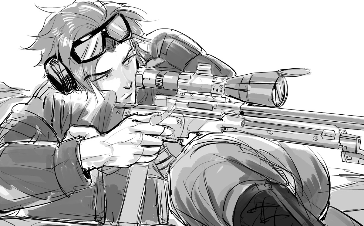 #SylvainWeek2020 Day6: sniper AU *Pose, trace visually.