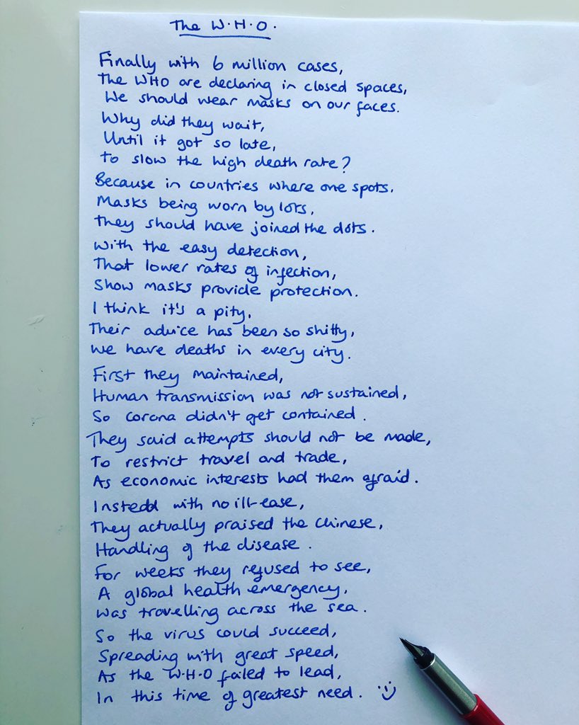 kingdomrhymes's tweet photo. Check out this poem book 📚 https://t.co/HH96VkFHrn. It is helping fight Coronavirus. today’s poem: the WHO #poetry  @CovidPoetry https://t.co/q88FhBk56K