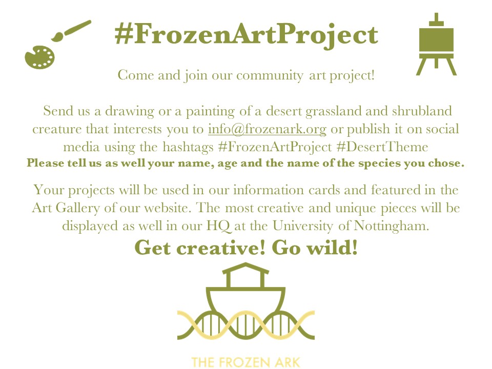 frozenark's tweet photo. It's time for another theme for our #FrozenArtProject - it's the turn of Desert Grassland and Shrubland! Send in drawings or paintings of your favourite Desert Animals using #DesertTheme. Deadline: 22nd June 2020. https://t.co/UUNh9k0L0o