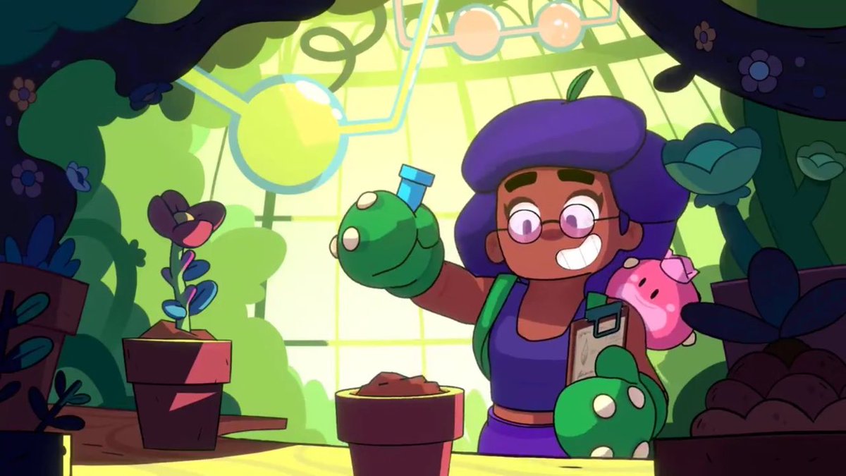 FantaLeaksBS's tweet photo. #Fact - This official Rosa release art show us that she has a laboratory! 

It seems like we will likely have an laboratory/forest BrawlPass Season &amp; with it, the Rosa, Sprout and Bea environment in the future! 🌳

#BrawlStars https://t.co/pth2BCPXjU