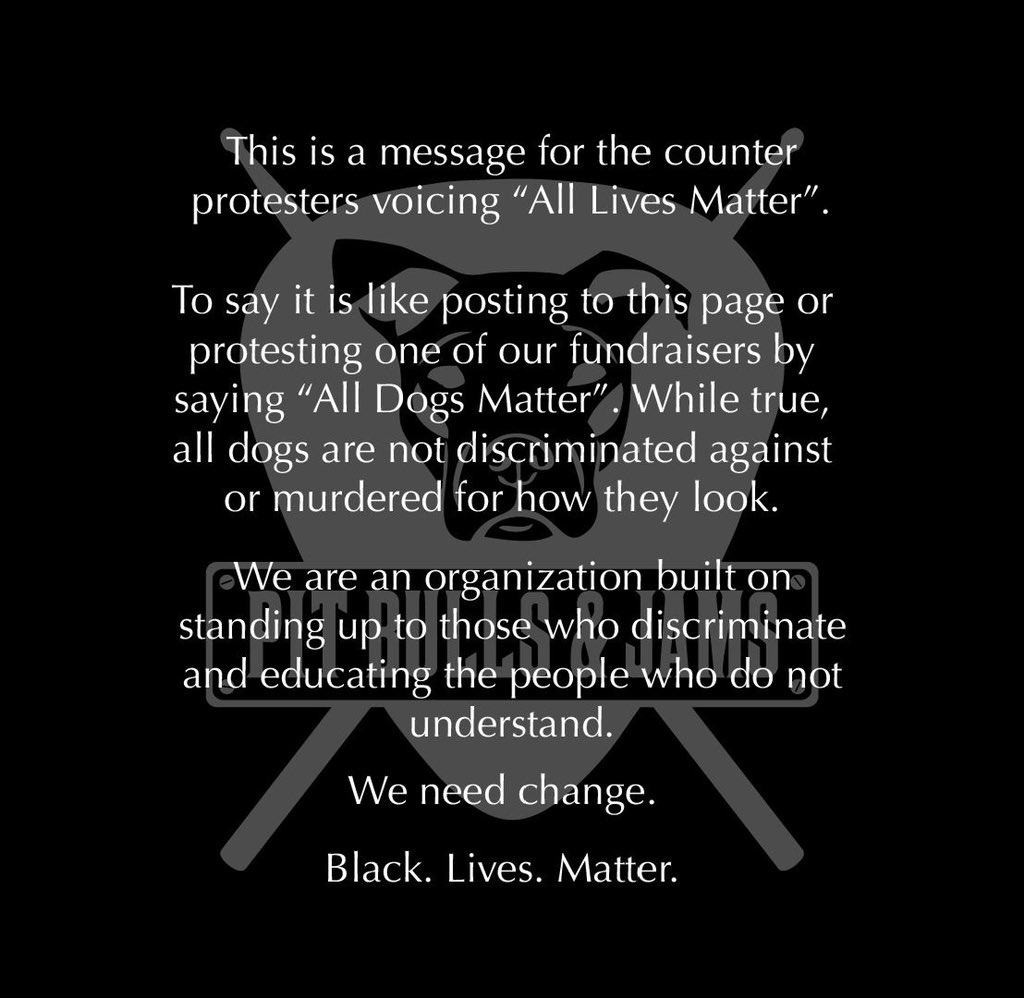 PitBullsandJams's tweet photo. Now is the time to listen. 
We have been seeing these counter protests since the movement began, especially right here on Long Island. 
This needs to stop. We must come together and listen. The time for change is now. 
#BlackLivesMatter #BLM https://t.co/iqNgt5nlhL