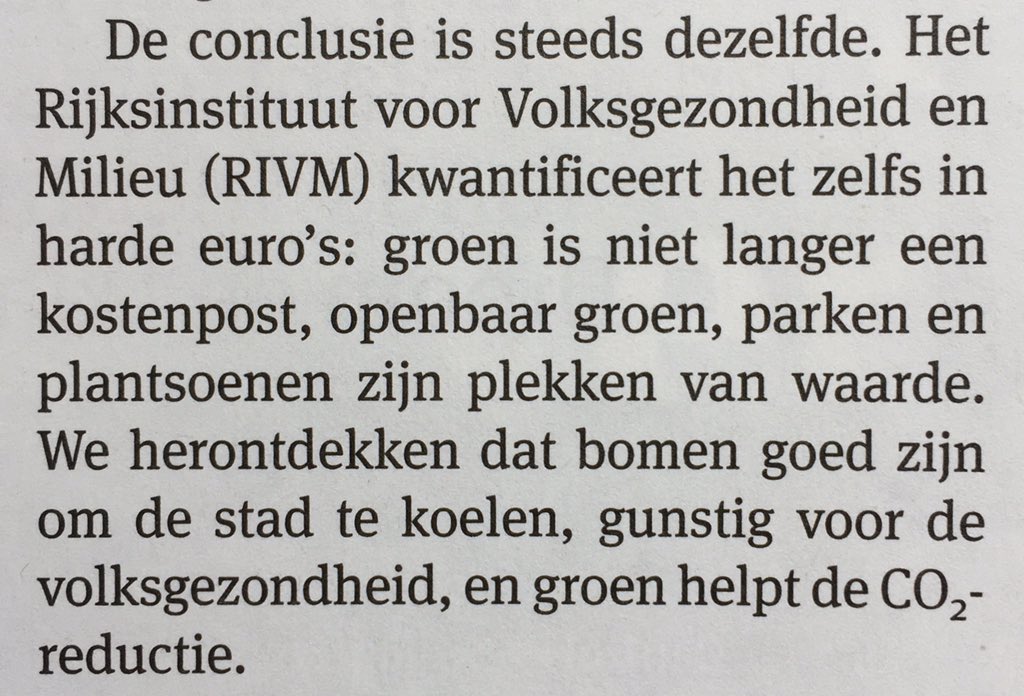 Vandaag in Elsevier Weekblad interessant artikel van Wim Pijbes over ‘Steden moeten groener’. Bomen zijn de beste airco’s van de wereld en statig bouwen doen we eerder dan verfijnd tuinieren.