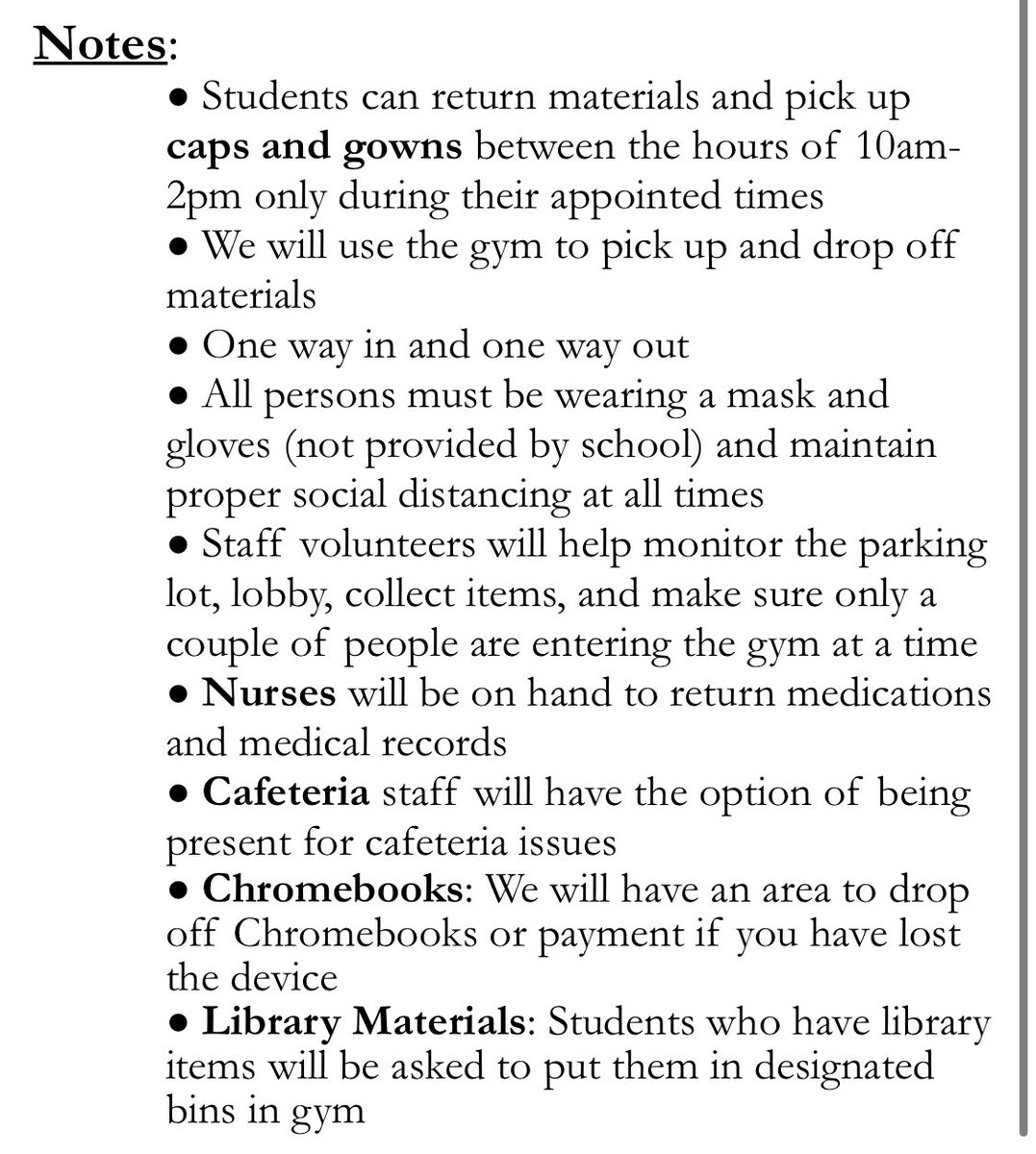 Senior  checkout is this week! Be sure to remind your friends/ family.