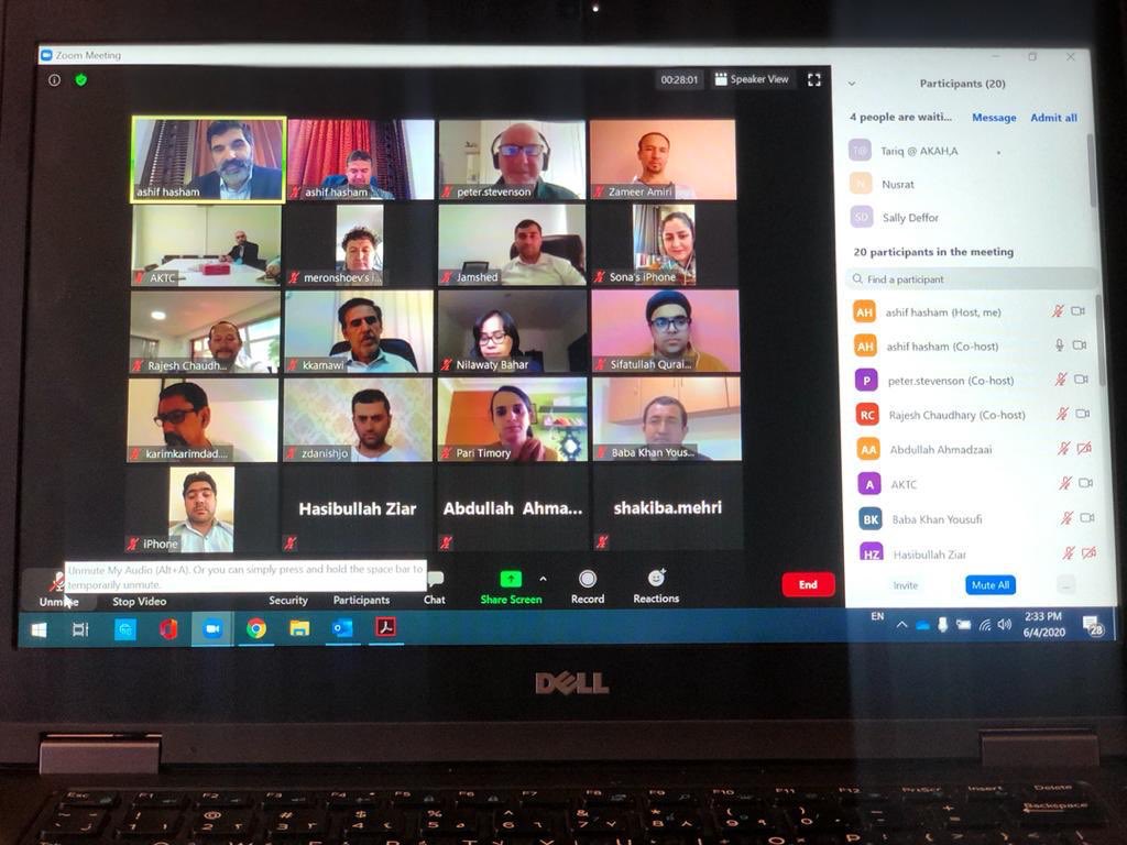 AkdnAfg's tweet image. AkdnAfg,#AKAH &amp;amp; #AKF-A hosted a webinar”Operational &amp;amp; Field Readiness during the Pandemic” discussing cautious resumption of operations by maintaining prevention @mophofficial &amp;amp; #WHOguidelines. AKAH Global Coordinator &amp;amp; representatives from all @AkdnAfg agencies working together.