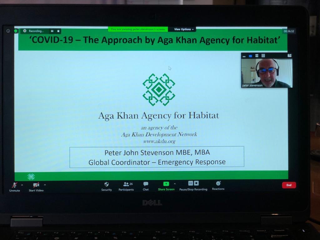 AkdnAfg's tweet image. AkdnAfg,#AKAH &amp;amp; #AKF-A hosted a webinar”Operational &amp;amp; Field Readiness during the Pandemic” discussing cautious resumption of operations by maintaining prevention @mophofficial &amp;amp; #WHOguidelines. AKAH Global Coordinator &amp;amp; representatives from all @AkdnAfg agencies working together.