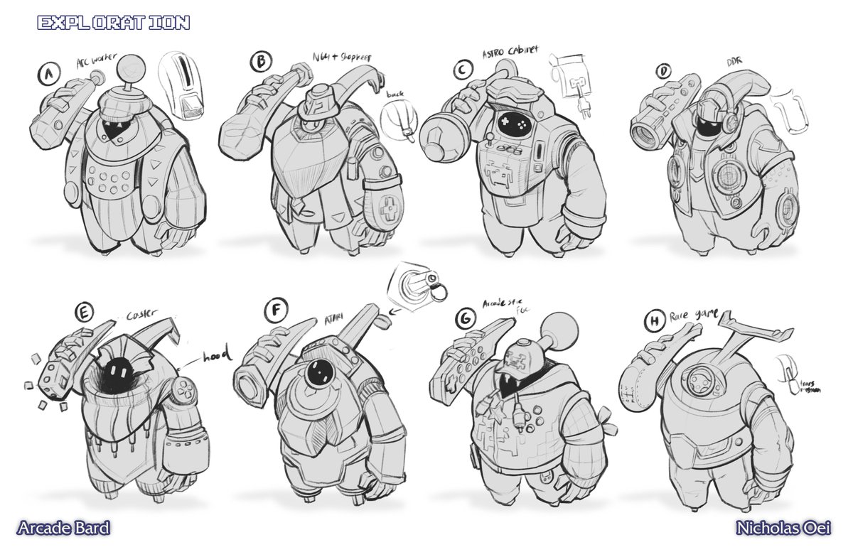 Nickwheee's tweet photo. More content from my Arcade Bard project in my previous tweet, this time we're having a closer look at the things which made the final product possible. VFX, colour iterations, design exploration for both Bard and the meeps!  #ArtofLegends #LeagueOfLegends #Bard https://t.co/95vnIWsGo2