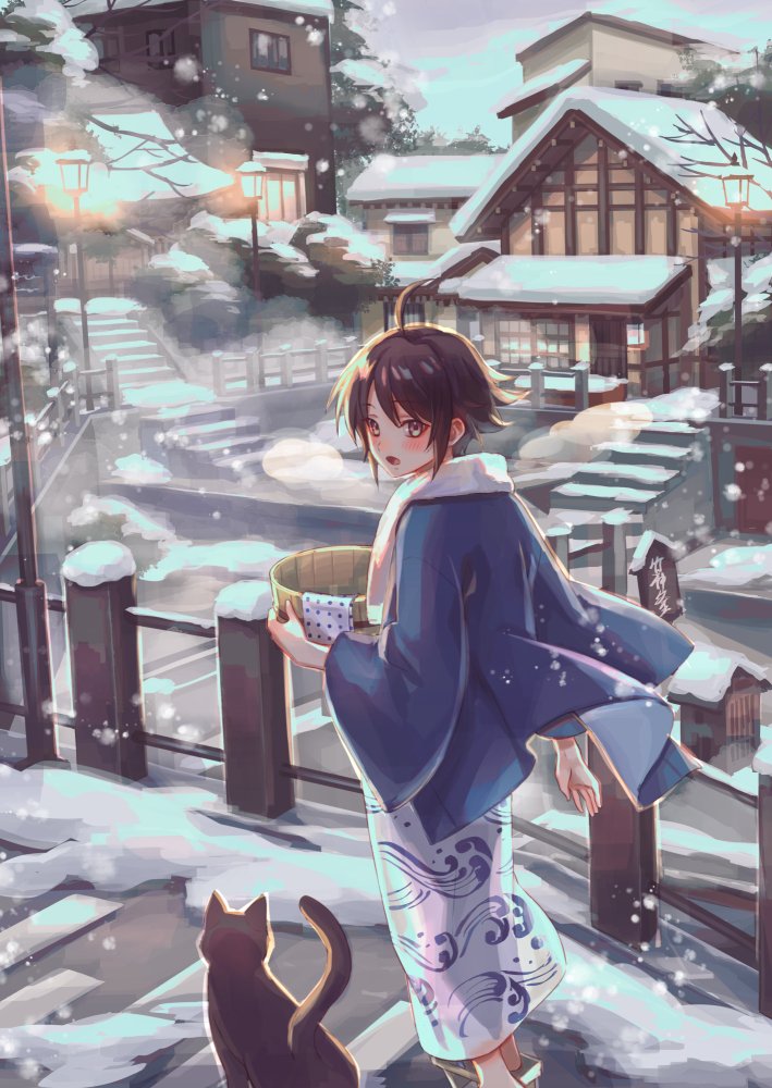 「過去絵発掘 和風で渋いやつも好き 」|すざく＠２月１０日発売！『天空の異世界ビストロ店』のイラスト