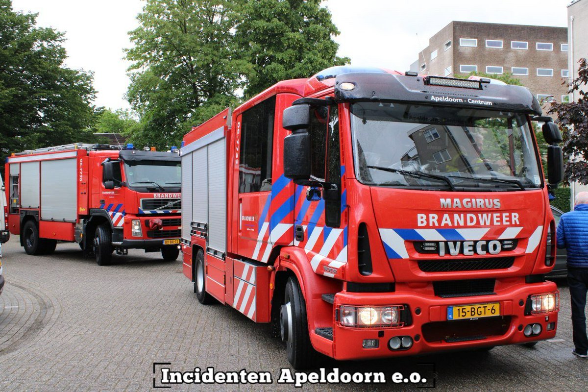 Melding brandweer Burgemeester Des Tombeplein Apeldoorn