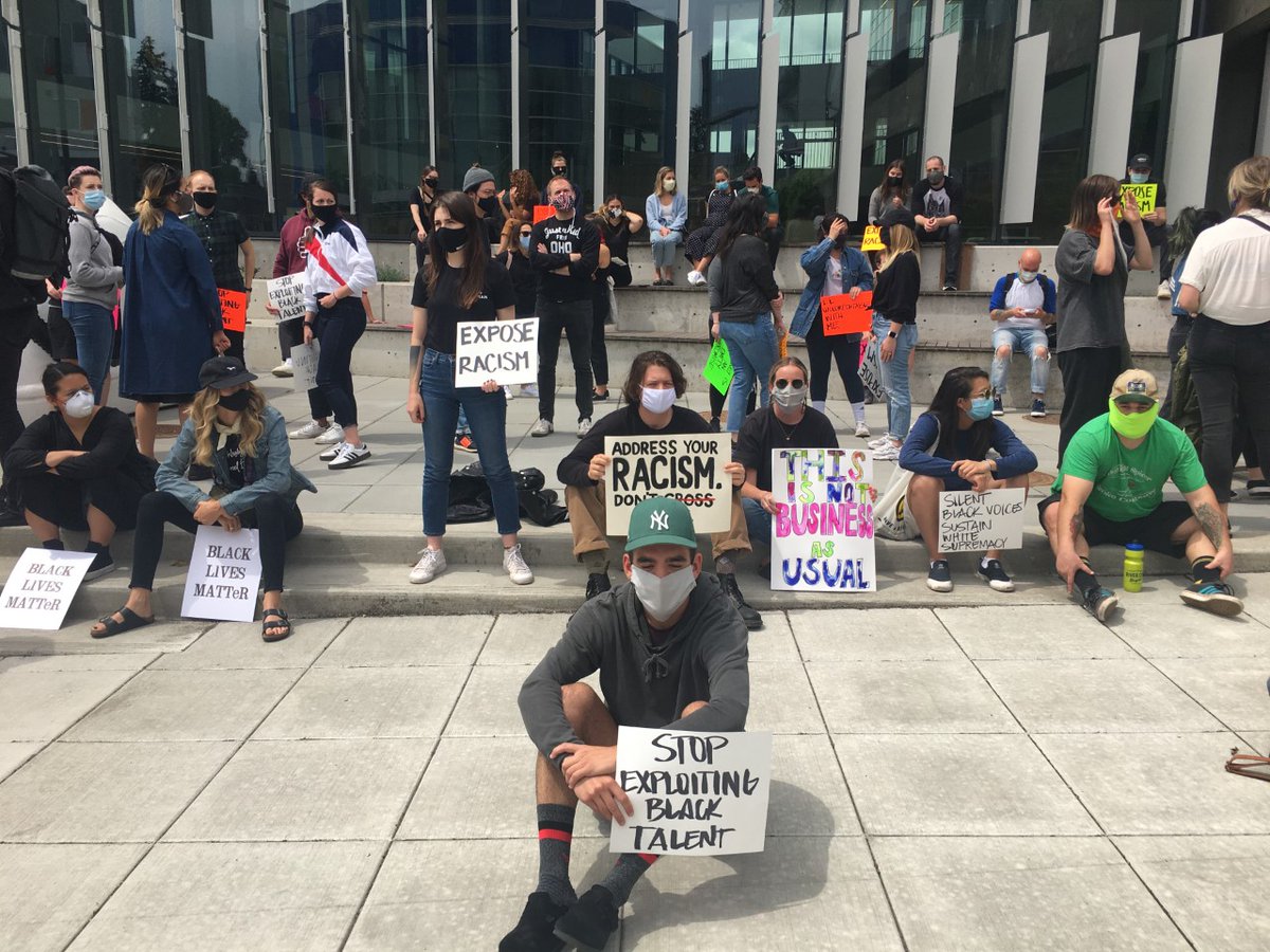 FootwearNews's tweet photo. Employees gathered at #Adidas Headquarters in Portland, Ore. yesterday in protest of purported racial disparities at the brand. https://t.co/54X61lTTh7 https://t.co/JzBE3cML29