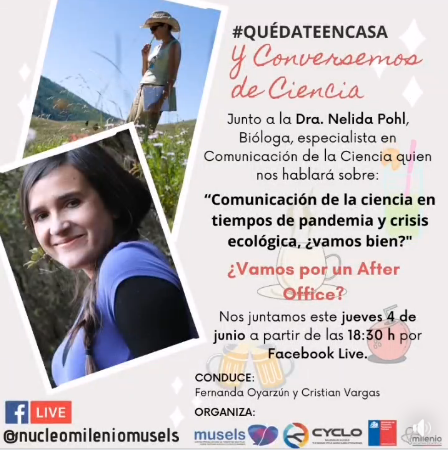 Ciencia_UdeC's tweet photo. #HiloVRIDUdeC @NMusels a través de Instagram Live emite su ciclo #QuédateEnCasa Conversemos de Ciencia, destacando temas como comunicación de las ciencias en tiempos de pandemia y crisis ecológica, entre muchos otros, todos disponibles en el fanpage del Núcleo 10/13 https://t.co/WtCdRgwMZz