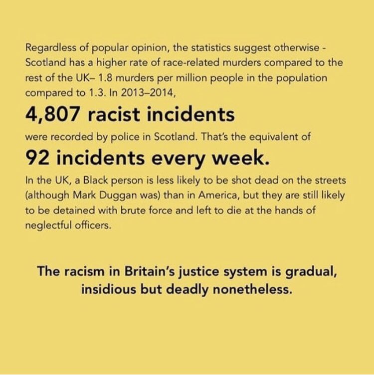 malrumbles's tweet photo. OG post by _zzaakkiiaa_ on Instagram. 

(1/3)

#BlackLivesMatter #Scotland 
#ScotlandisnotInnocent https://t.co/1aprPMd7af