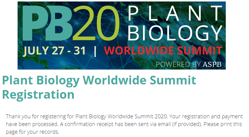 shakeelpbg's tweet photo. Registered for #PlantBio2020. Thank you @ASPB for providing full fee waiver to its certain group of people i.e., #ASPBAmbassadors #Conviron Scholar etc.
Looking forward to this event happening #worldwide in the end of July. #PB20, #PlantBiology #ECR #AcademicChatter #phdlife https://t.co/41FBA57lKy