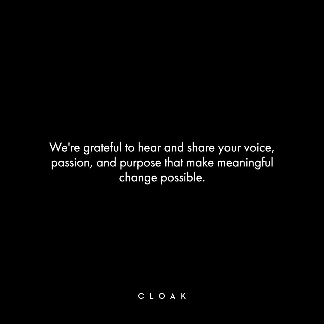 cloakbrand's tweet image. Starting now and ending Tuesday (6/9), Cloak is donating 100% of proceeds to Campaign Zero*, the comprehensive platform of research-based policy solutions to end police brutality in America.