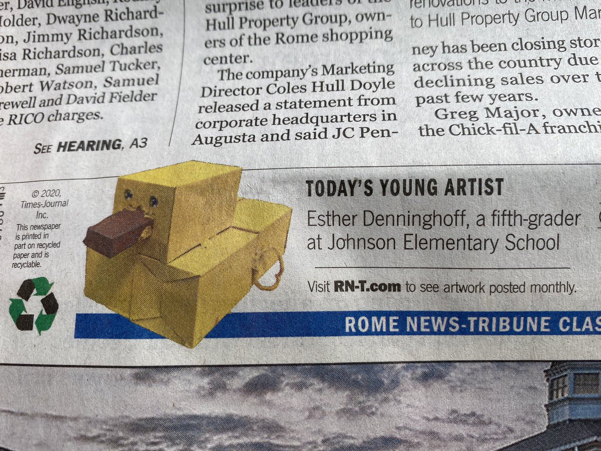 Congratulations to 5th grader Esther Denninghoff, RN-T artist of the day! <a href="/JohnsonWildcats/">Johnson Elementary School</a> <a href="/FloydCoSchools/">Floyd County Schools</a>