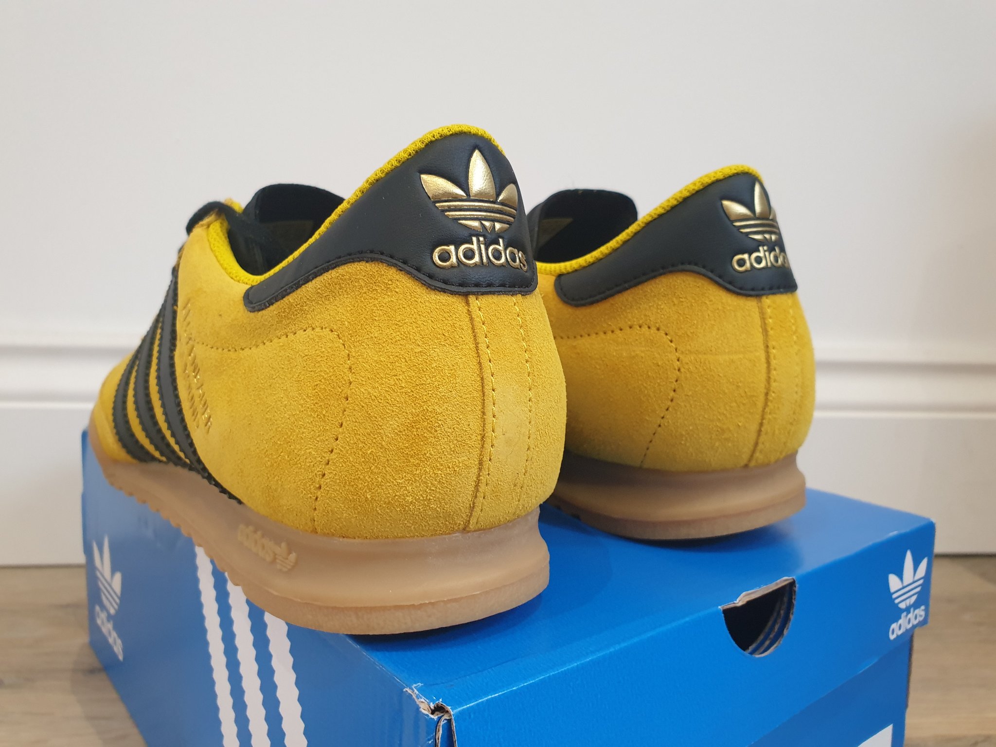 adidas beckenbauer yellow trainers