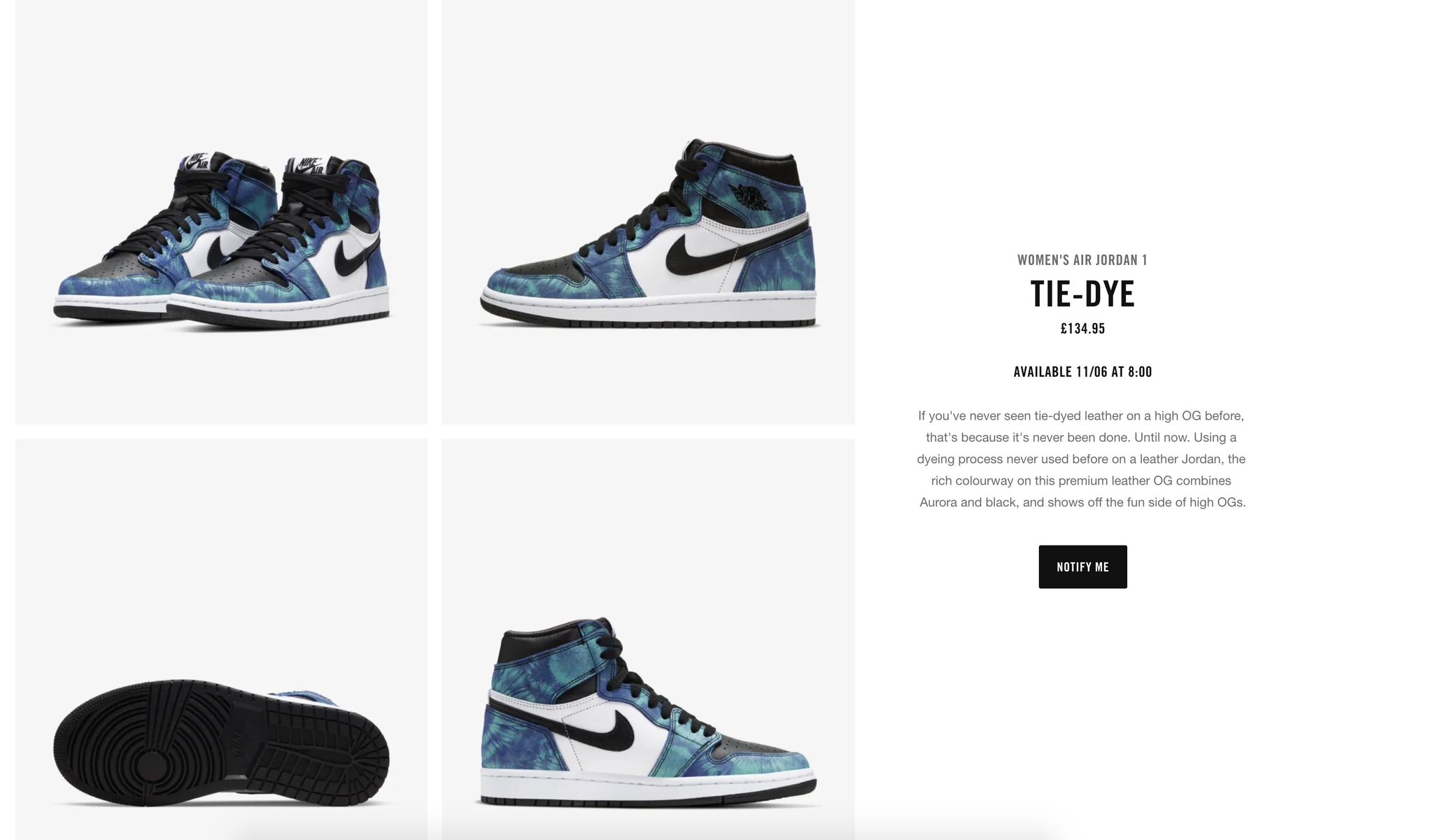 jordan 1 tie dye restock