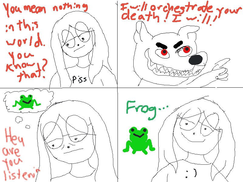 Found this OLD comic that I did when I actively ran my scrappy doo hate blog. I was still trying to figure out my style then, but the eyes and dot nose are here already! Also Frog :) 