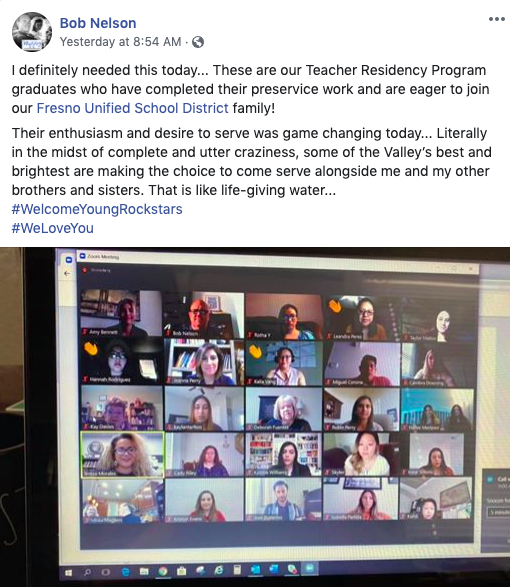 Congratulations to our 2019-2020 Fresno Teacher Residency Program Graduates!  <a href="/FresnoKremenEdu/">Kremen School of Education and Human Development</a>  <a href="/fpu/">Fresno Pacific University</a> <a href="/teresa_myoung/">Teresa Morales Young</a>