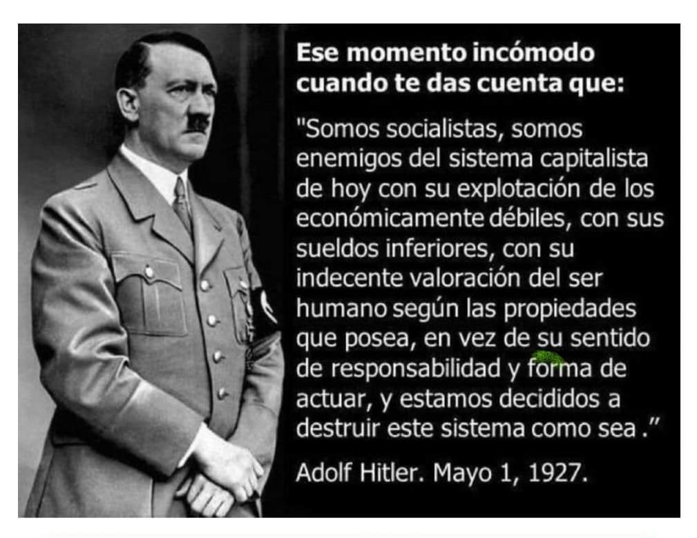 JLLLEDO10's tweet image. La gran mentira de la Izquierda mundial.
PSOE-Podemos = genocida como Adolf Hitler.
Y ahora reniegan de sus ideales políticos.