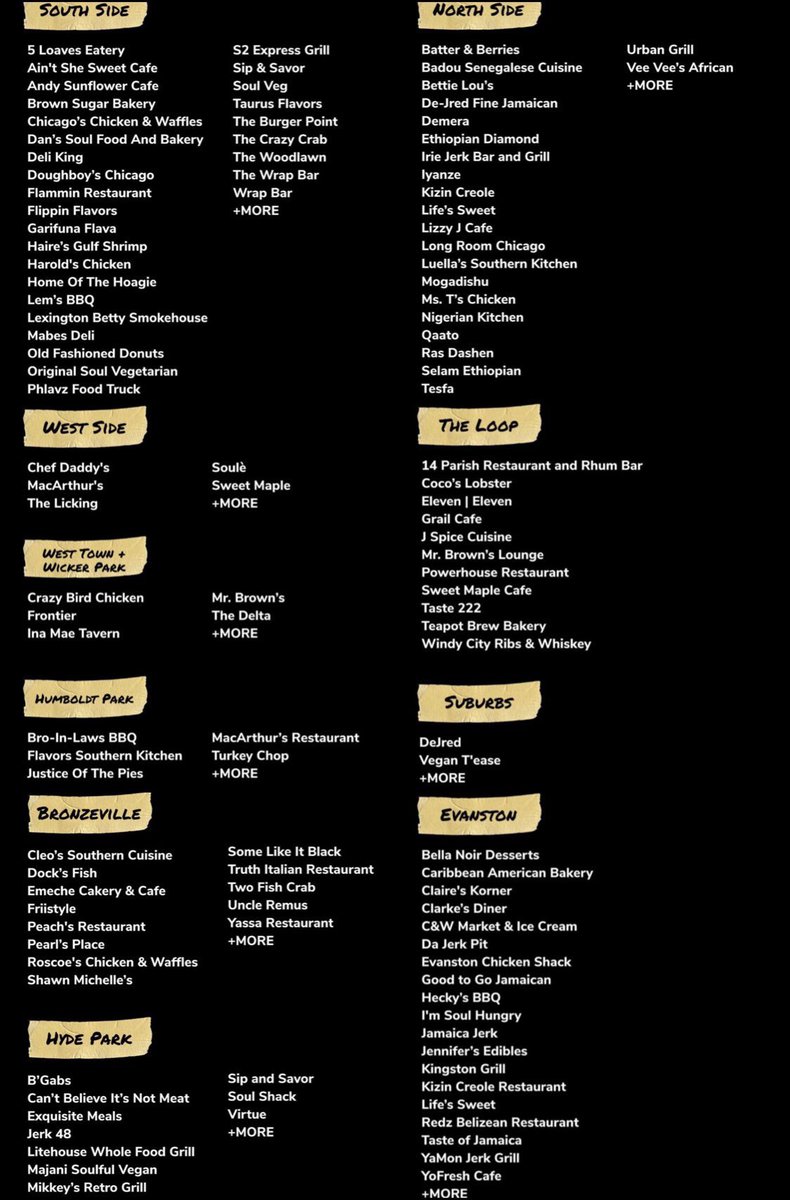 WinEraPolitics's tweet photo. Here’s a list of all the Black owned resturants in Chicago (and some surrounding suburbs)
Please share with those that would be interested in supporting. They need us right now!
#BlackLivesMatter
#ChicagoProtest
#ChicagoProtestJune6th https://t.co/qr2AQhKNKn