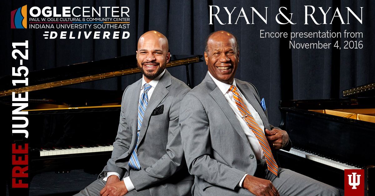 In time for Father's Day: An encore presentation of father and son piano duo, RYAN &amp; RYAN. The video of this Nov 2016 performance will be available to watch free, online, from June 15 to Father's Day, June 21. go.iu.edu/2FQ1 <a href="/TheOgleCenter/">The Ogle Center</a> <a href="/IUSoutheast/">IU Southeast</a> #FathersDay