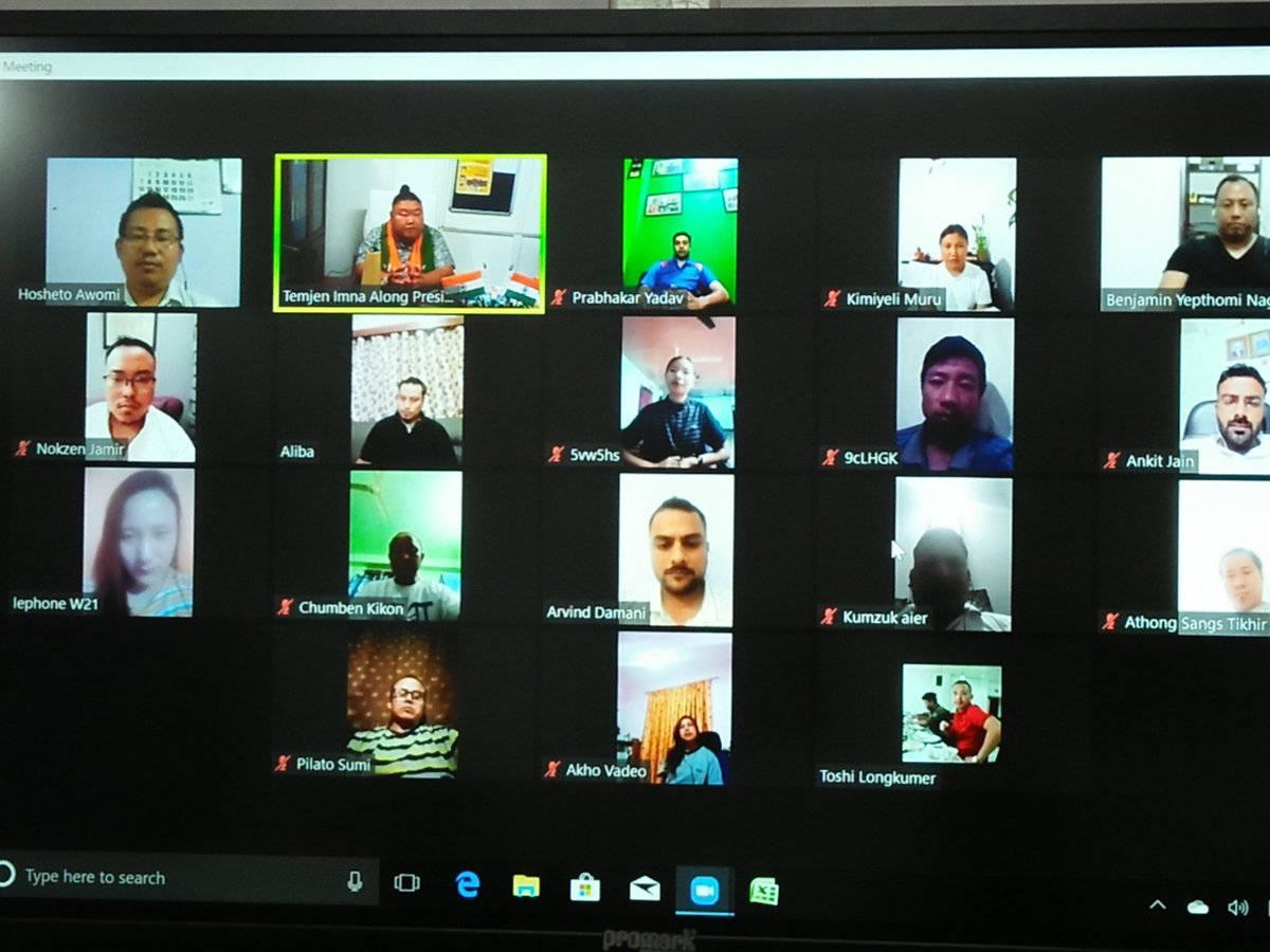 Had a virtual Conference this evening with the members of <a href="/BjymNagaland/">BJYM Nagaland</a>

I am utterly grateful to the  BJYM team for their selfless service and cooperation amid the pandemic situation. They have been working for the people since day one and have outshined their Yuva Shakti.