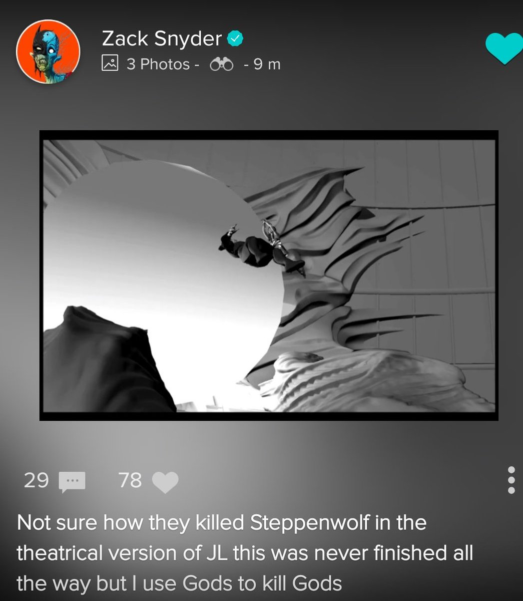 34 - With the Mother Boxes destroyed and his Parademons defeated, Steppenwolf opens a boom tube to return to Apokolips, but Aquaman impales him and touches him in the air, Superman punches him towards the tube and Wonder Woman cuts off the villain's head.