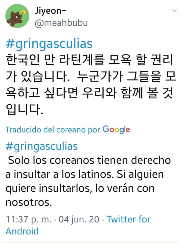 Valea20044's tweet photo. Que tóxica más linda 😳👊💕💕💕 #gringasculias #KARMYLARMYLOVES방탄소년단 https://t.co/ZGIV02Ymwz