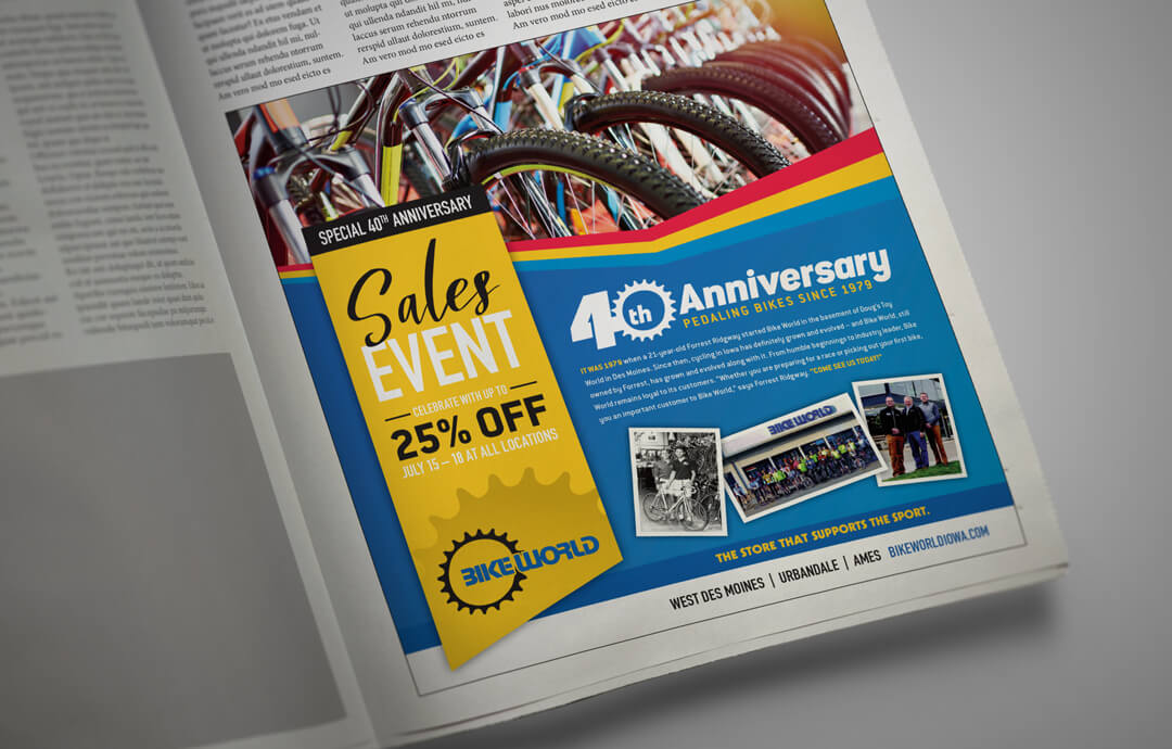 designiq_'s tweet photo. We help businesses of all sizes and like to highlight some of our past partnerships. Check out this Creative Spotlight on Bike World and how we helped an established brand expand with fresh creative. #designiq #designtalk #creativespotlight #advertising #smallbusiness #branding https://t.co/o3dkdasfQz