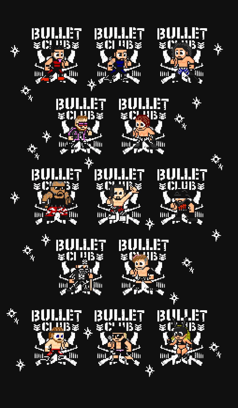 Daizon 久しぶりにドットレスラーの壁紙を作りました ロゴ多用のバレットクラブです ヒクレオ選手とピーターさんを新規作成して13人 なんとも大所帯でかっこいいユニットです 大暴れするところが早く観たい かリツイートでご利用いただけます