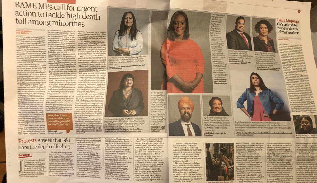 abenaopp's tweet image. BAME MPs call for urgent action to tackle high death toll among minorities via @guardian @Haroon_Siddique @JoshHalliday theguardian.com/us-news/2020/j…