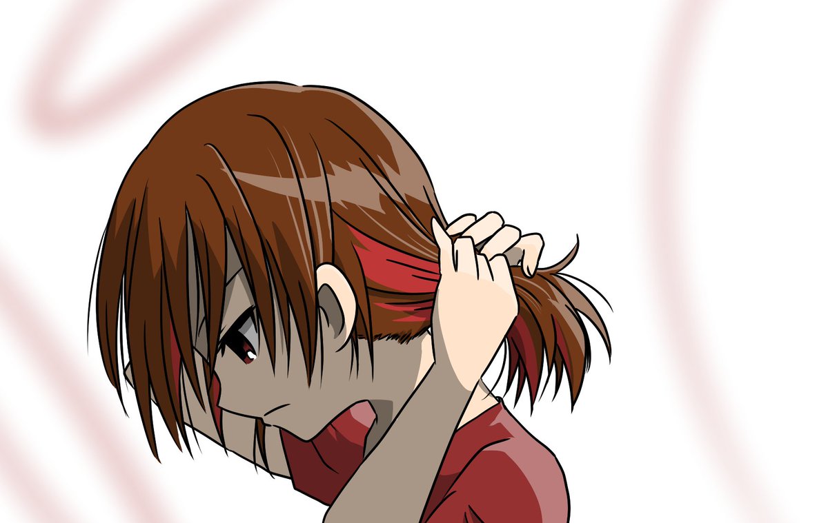 のの 青鬼アカ على تويتر 青鬼真剣お絵描き1日一本勝負 お題 インナーカラー 意味深な背景ですが ただ髪結ぼうとしてるだけの中1卓郎です