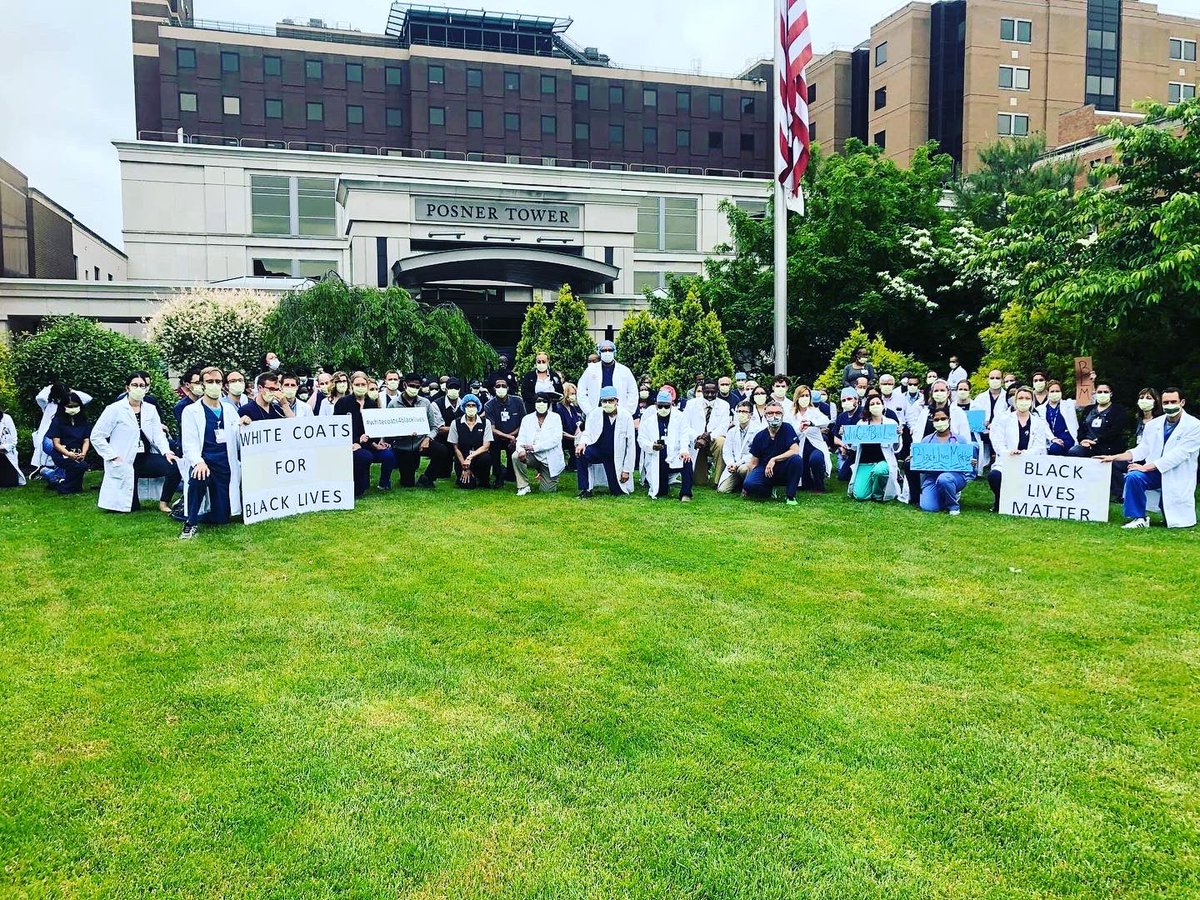 This week, healthcare professionals from across #UPMC and #PittMed came together to show their support for positive social change. #whitecoatsforblacklives
