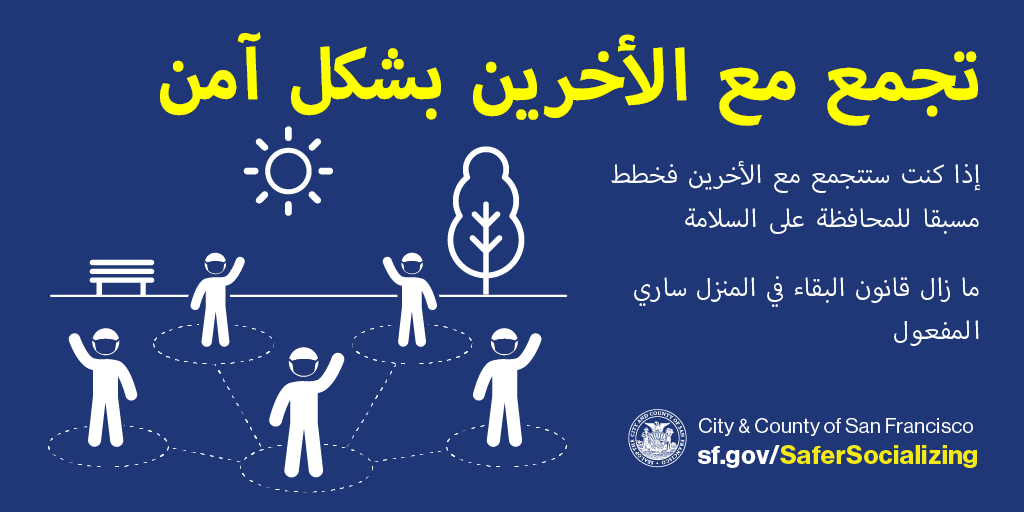 SF_emergency's tweet photo. مع بدء إعادة فتح سان فرانسيسكو ببطء هذه بعض النصائح تساعد في الحفاظ على سلامتك و صحتك النفسية والجسدية أيضًا. https://t.co/rTYoNHwEt3
#KeepUpTheGoodWorkSF
#ProtectOurCommunity https://t.co/0Odh5ykgaQ
