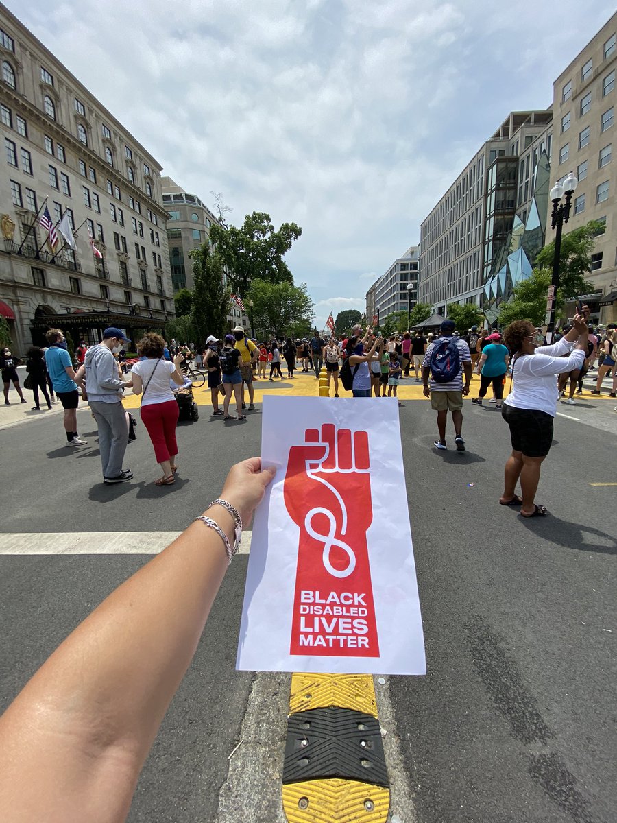 advocatEquality's tweet photo. Let the revolution begin! Don’t forget to meet at 2013 H Street NW today at 2PM to gather with Black Indigenious people of color then march together to the WhiteHouse! #BlackDisabledLivesMatter #BLMDC #BLMprotest #BlackLivesMatterDC [posters by artist @jtknoxroxs] https://t.co/ornHvq6nR9